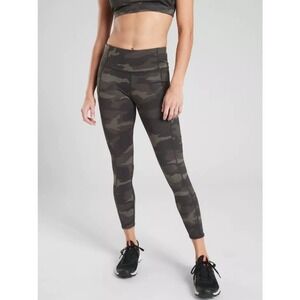 Athleta Women's Camo Contender 7/8 Leggings Active Powerlift Size M Green